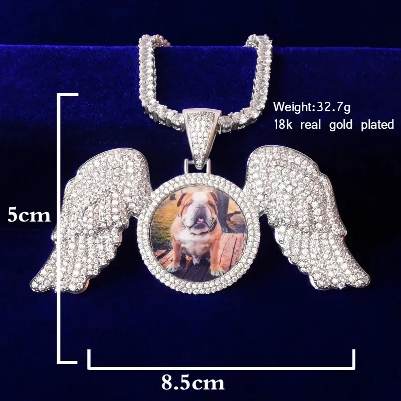 Large Winged Round Photo Copper Hip Hop Photo Frame