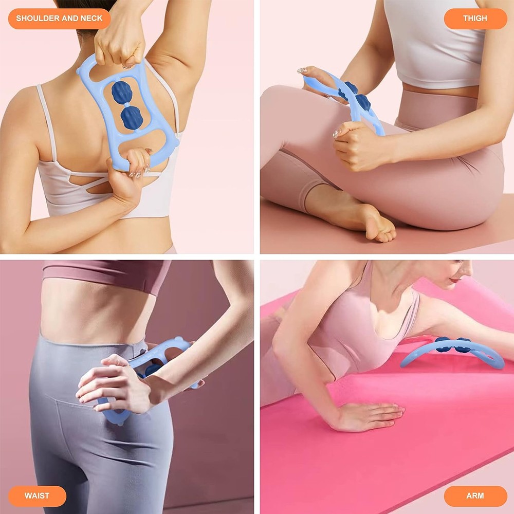 Neck Massager Trigger Point Roller - Deep Tissue Massage Tool for Yoga, Fitness, Waist, Back, and Shoulder