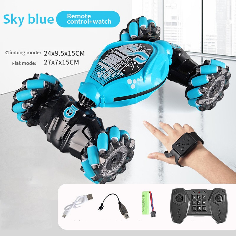 4WD RC Drift Car with Music and LED Lights - Gesture Control Spray Stunt Car