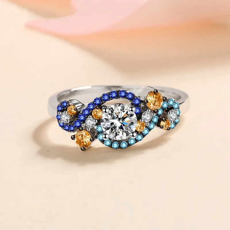 Micro-inlaid Moissanite Ring