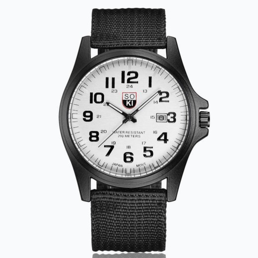 SOKI Fashion Men's Military Watch Woven Nylon Belt Men