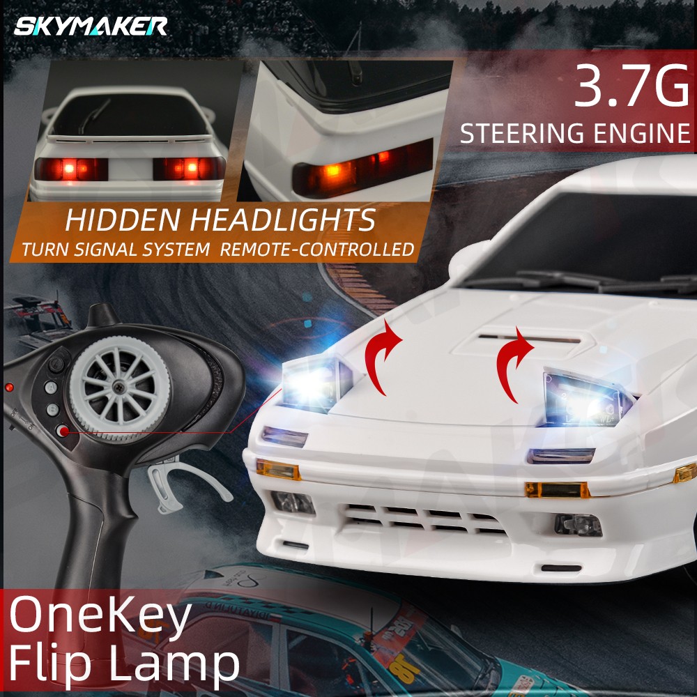AE86 Model RX-7 FC 1:18 RC Drift Car - 2.4G Remote Control with ESP Gyroscope and LED