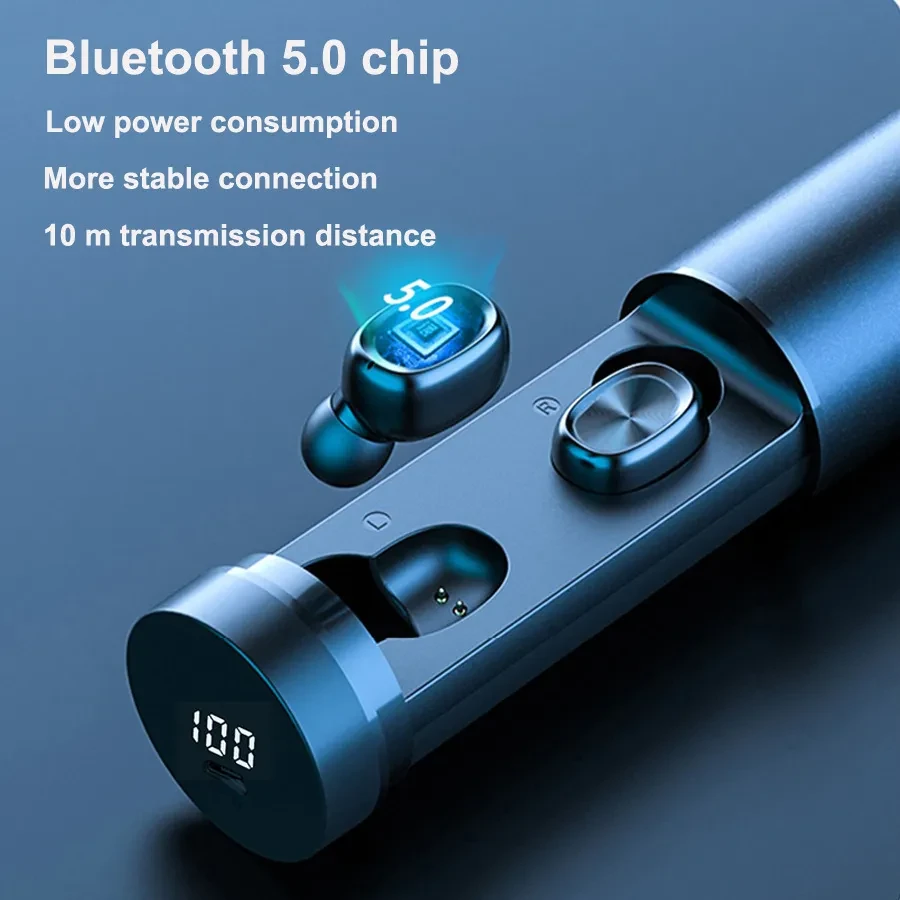 Bluetooth Earphone 5.0 Wireless 8D HIFI Sport MIC