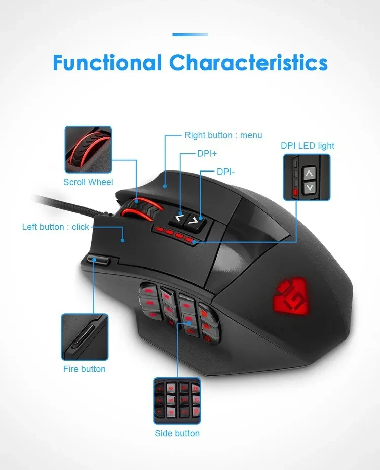 RGB backlit gaming mouse