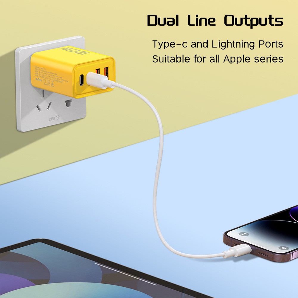 120W USB Fast Charger Adapter - Type-C Quick Charge 3.0