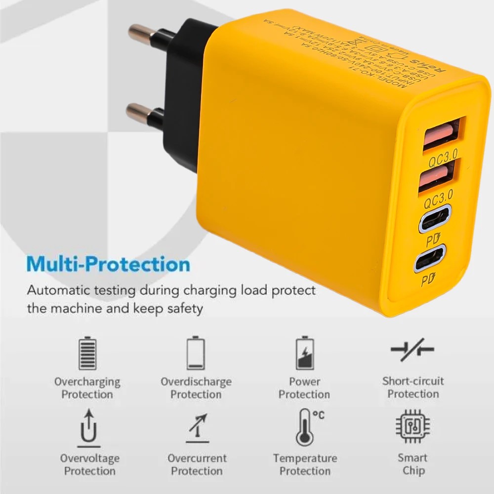 120W USB Fast Charger Adapter - Type-C Quick Charge 3.0