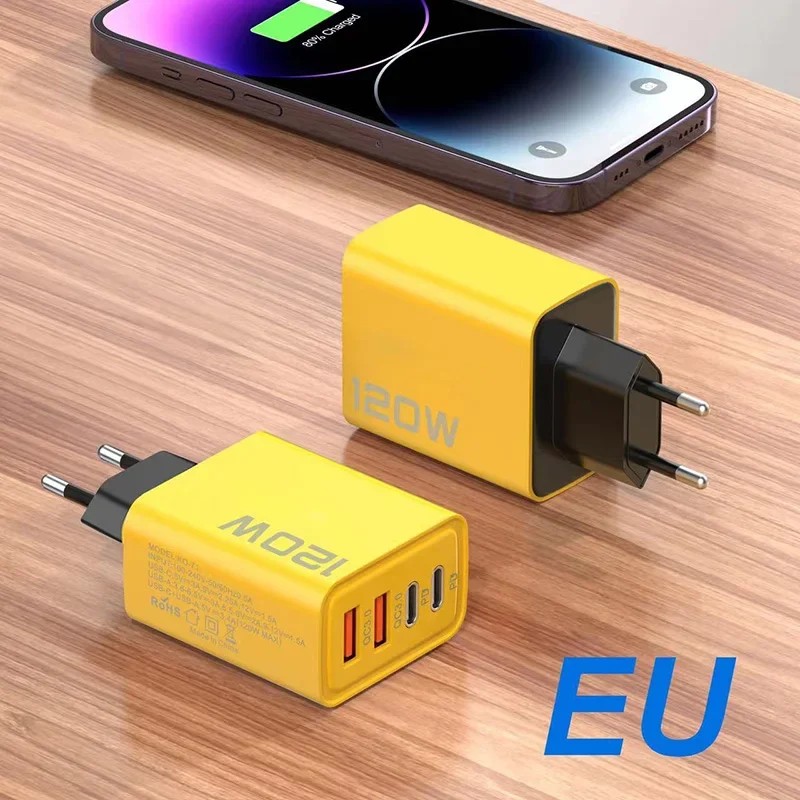 120W USB Fast Charger Adapter - Type-C Quick Charge 3.0
