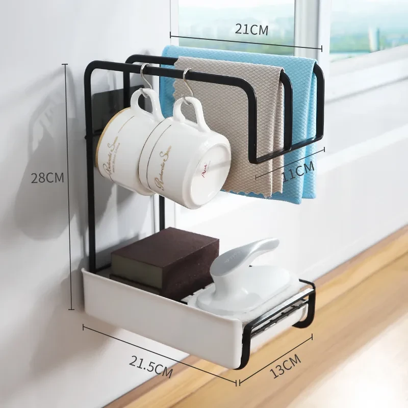 Sponge Holder Wall Mounted Kitchen Organizer Dish Drainer