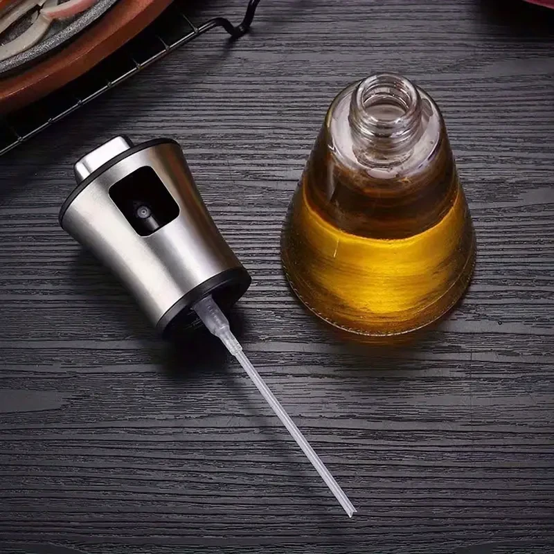 Stainless Steel & Glass Oil Sprayer - Large Capacity,