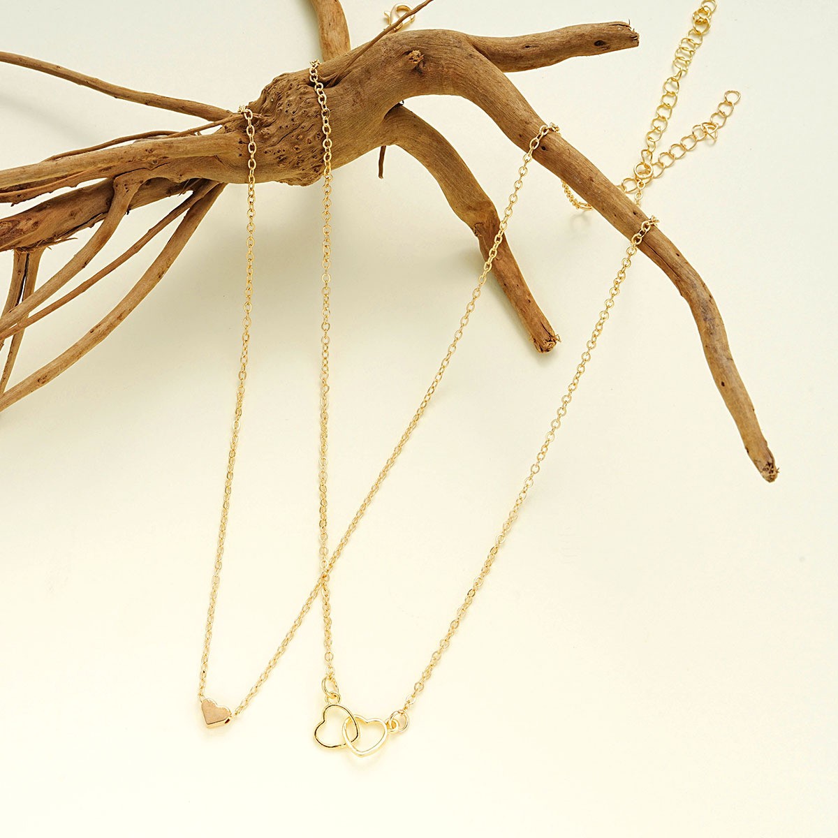Cross Heart Pendant Double-layer Necklace