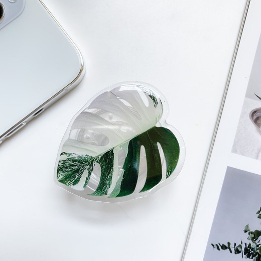 Cute Green Leaves Smartphone Holder Finger Stand Support For Phone Handband