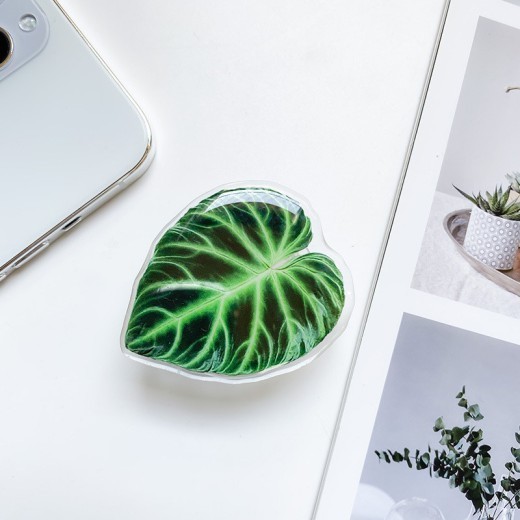 Cute Green Leaves Smartphone Holder Finger Stand Support For Phone Handband