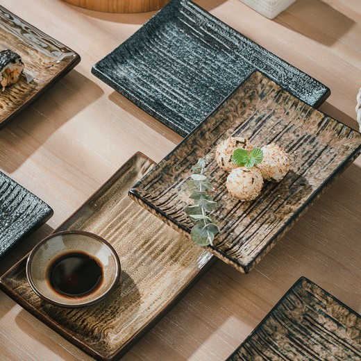 Rectangular Porcelain Dinner Plate Home Snacks Sushi Plate