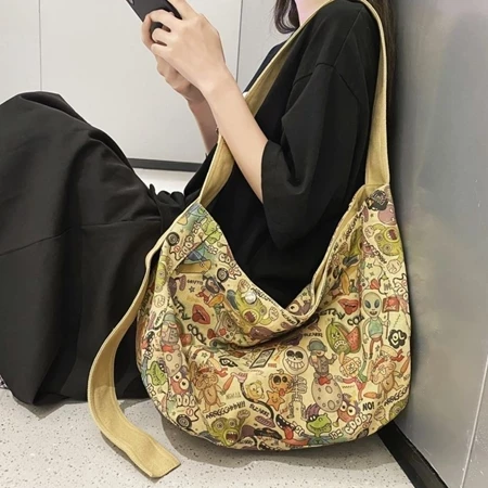 Women's Large Pattern Canvas Bag