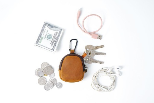 Cowhide Small Wallet Zipper Shell