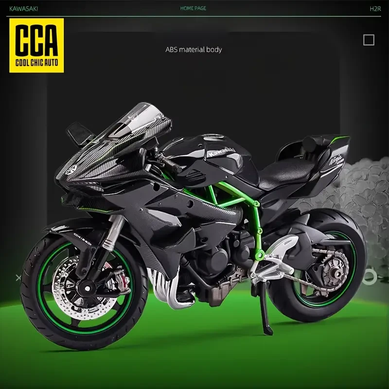 1pc 1:12 Kawasaki Ninja H2R Black Motorcycle Model Ornament Toy Gift