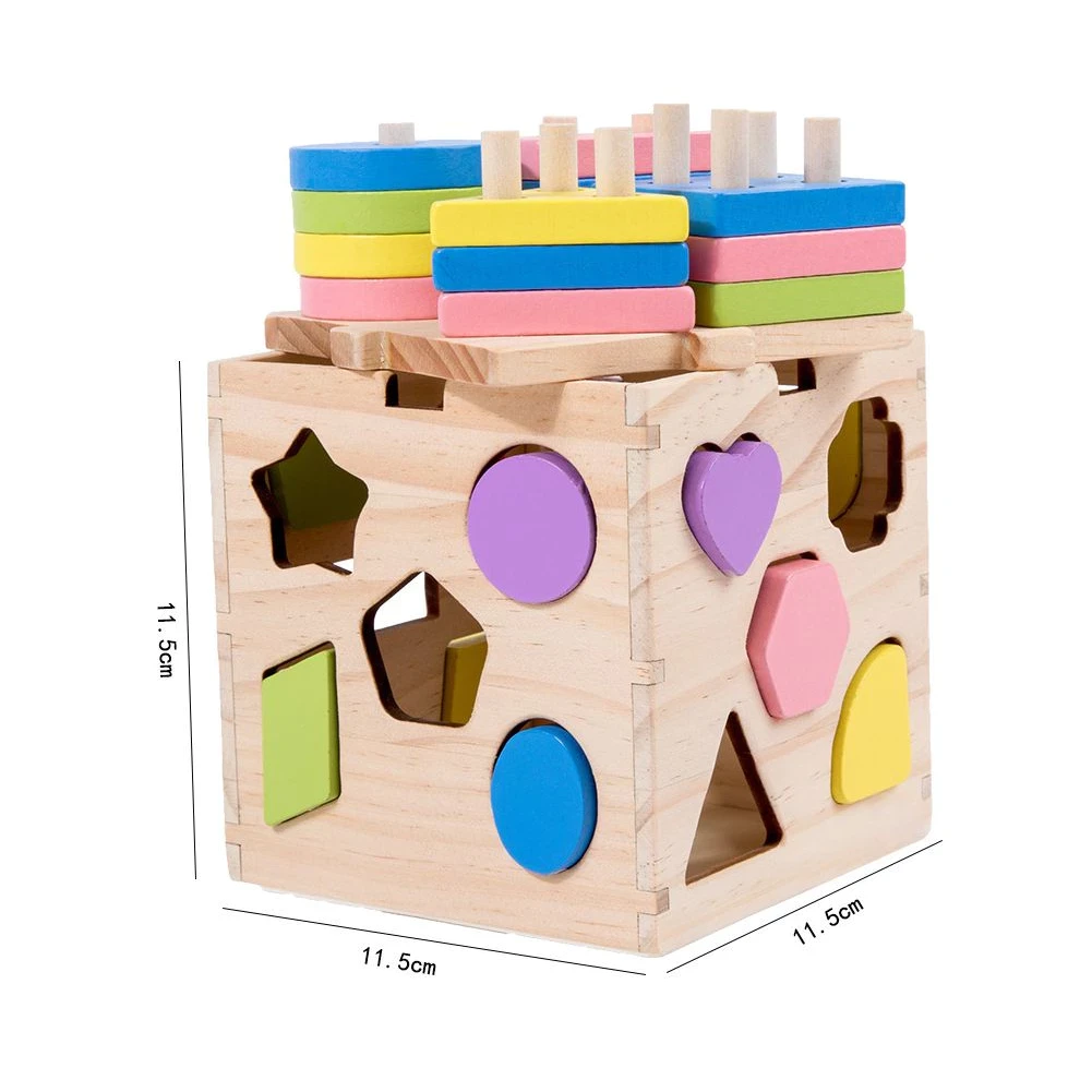 MK907 Toy Education Wooden Motorcycle Puzzle Geometry Wooden 3D Toy Box
