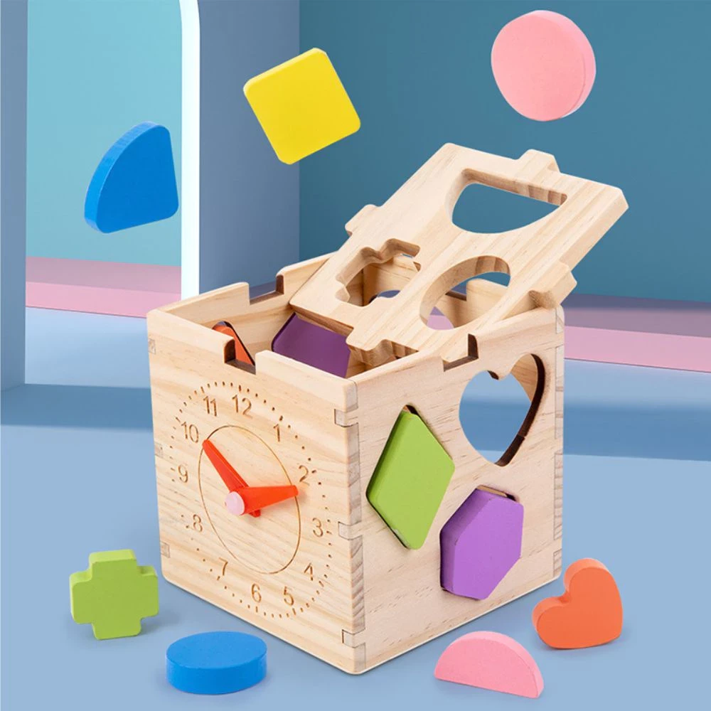 MK907 Toy Education Wooden Motorcycle Puzzle Geometry Wooden 3D Toy Box
