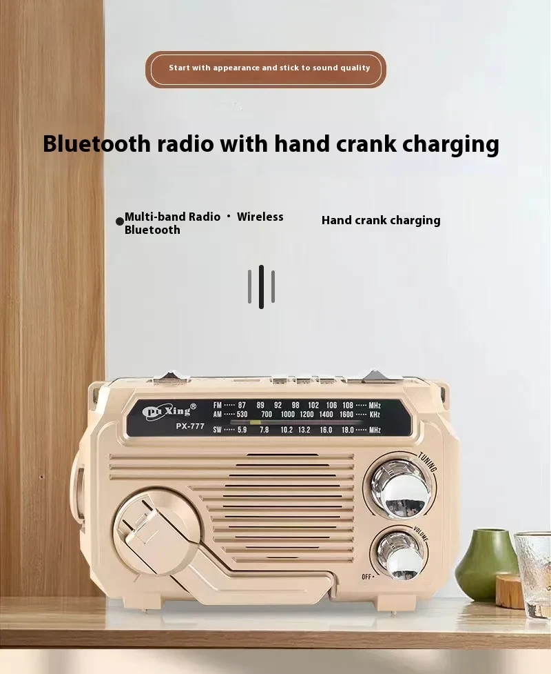 PX-777 Multifunctional Solar-Powered Radio