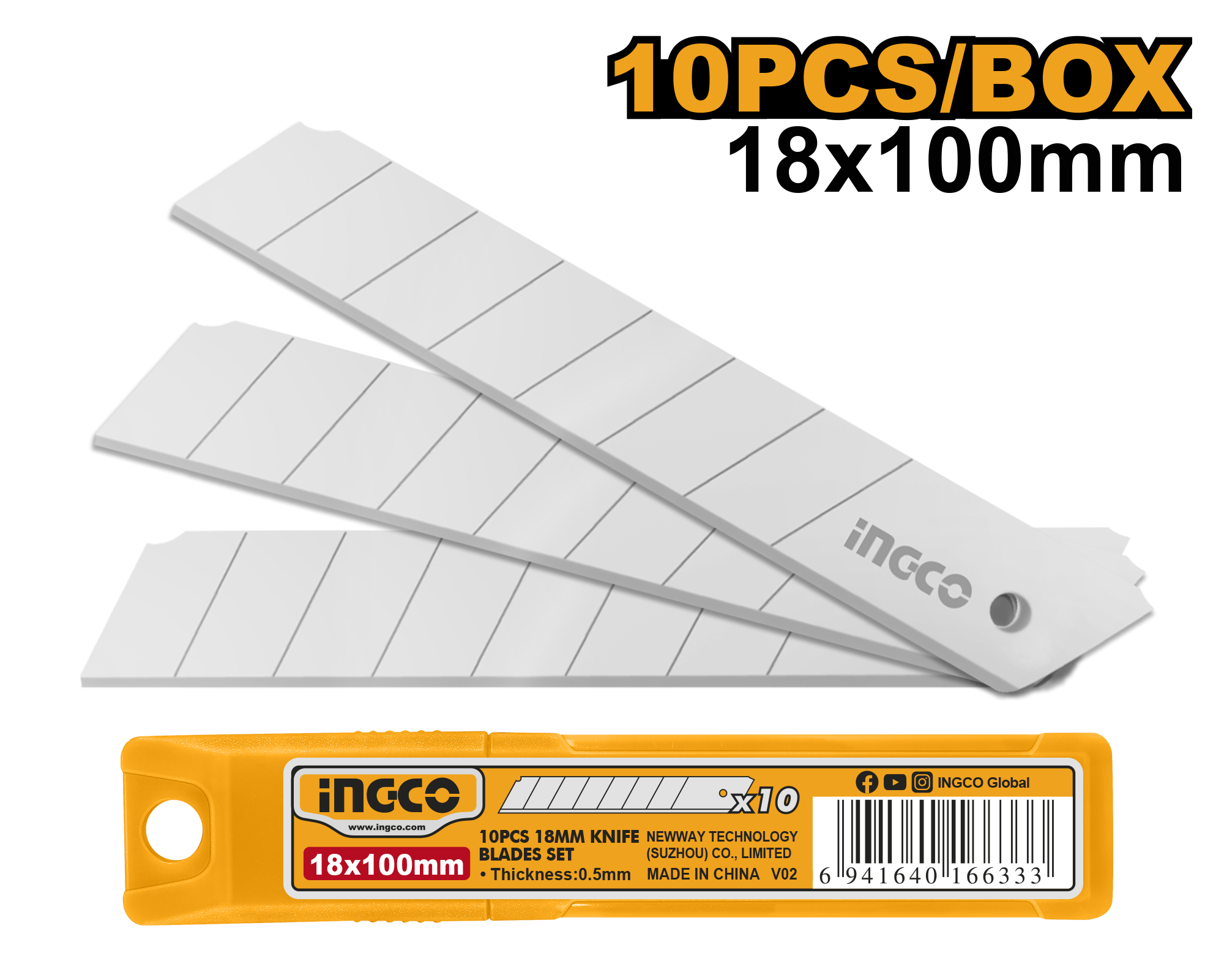 Knife blades 18mm 10pcs set