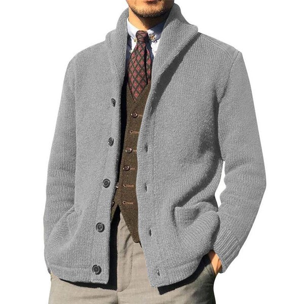 Solid Color Button Knit Jacket