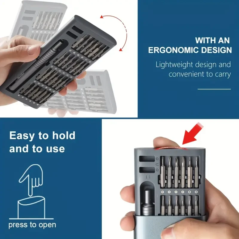 48-in-1 Precision Screwdriver Set with Magnetic Driver Kit and Portable Aluminum Box