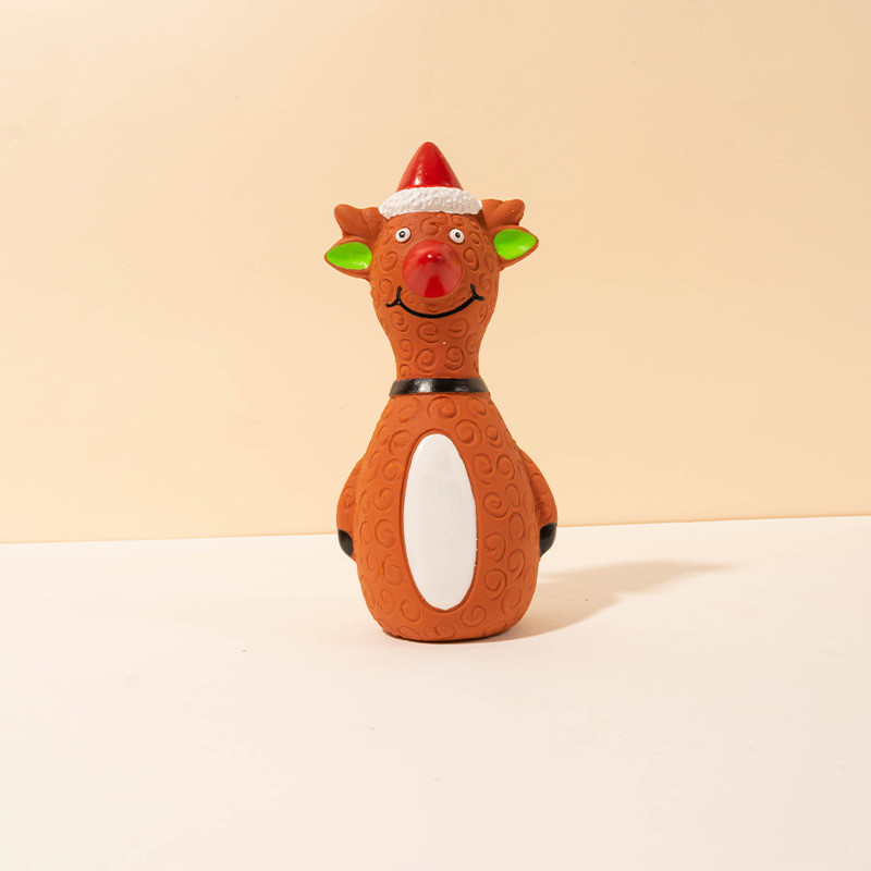 New Pet Latex Toys Santa Claus David's Deer Snowman Three-piece Christmas Series