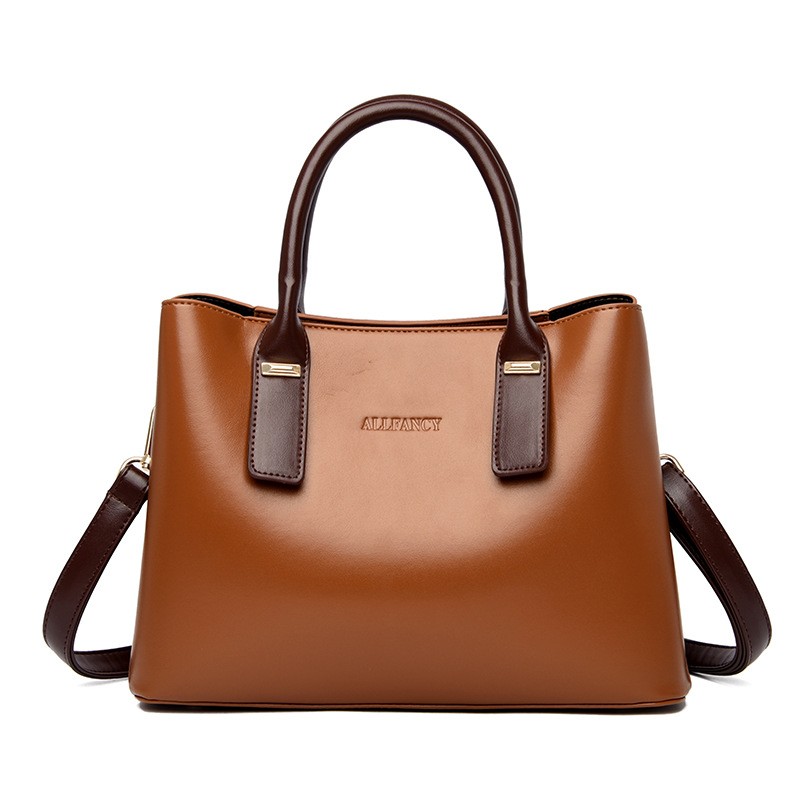 Handbag Soft Leather Large Capacity Versatile Shoulder Crossbody Mom Bag
