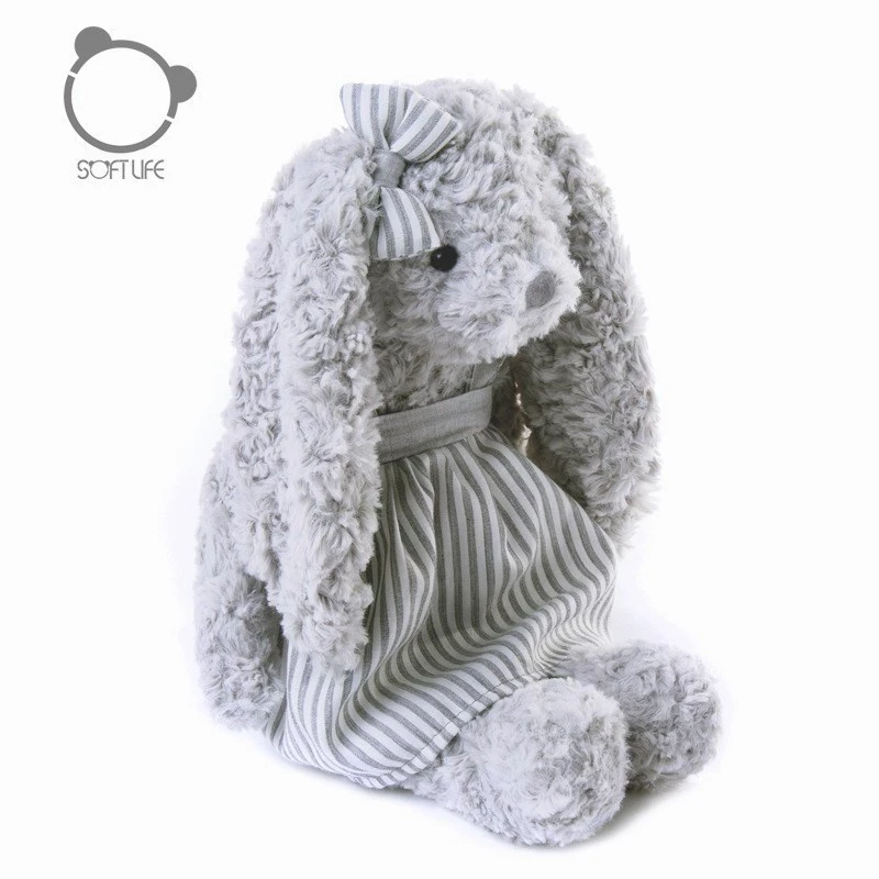 Stripe Dress Bunny | Baby Bunny Stuffed | Plush Doll Premium