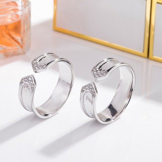 S925 Sterling Silver Trendy Double Pointed Ring