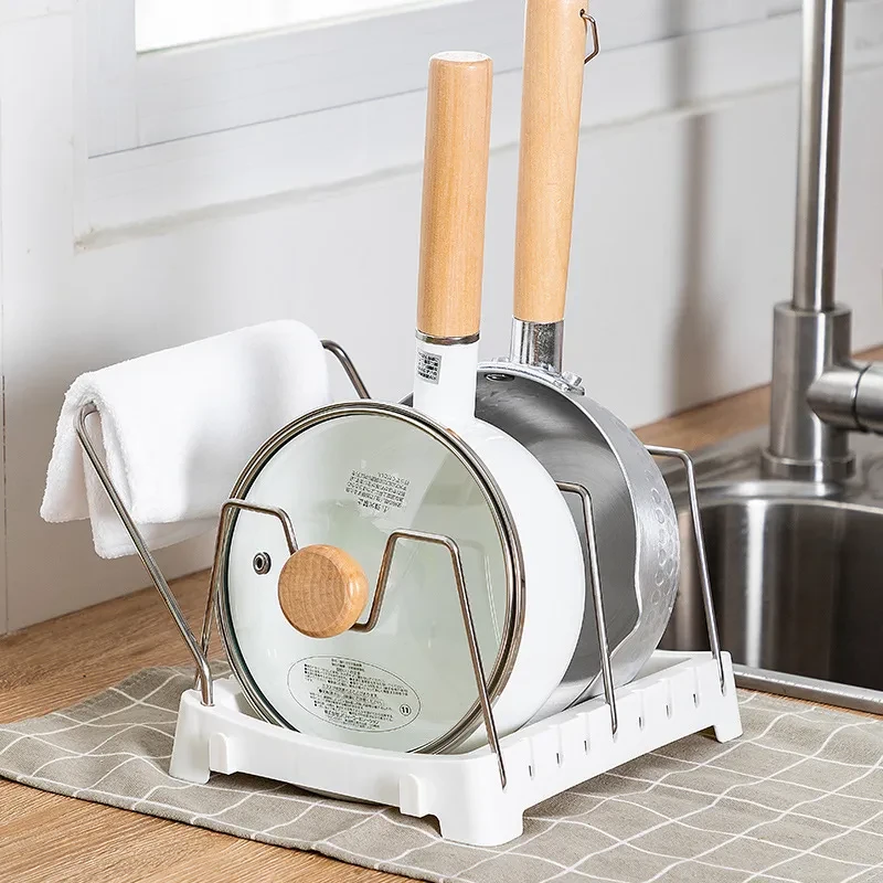 Stainless Steel Pot Cover Rack Kitchen Adjustable