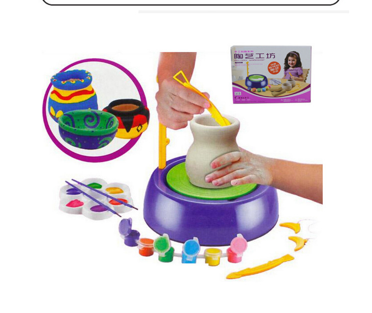 Bginners Pottery Wheel Kit Craft Toys For Kids With Paints And Tools Diy Toy Clay Pots Making Pottery Wheel Set For Kids Gifts