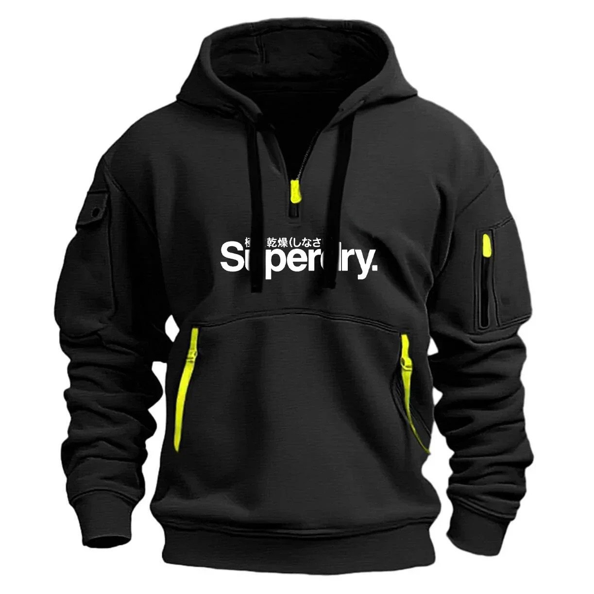 Multi-Pocket Zipper Loose Casual European Size Pullover Hoodie