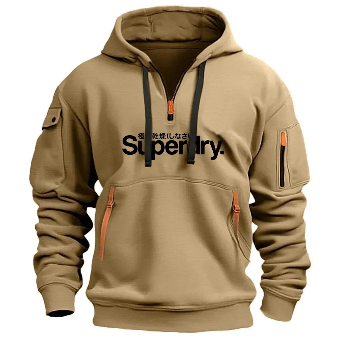 Multi-Pocket Zipper Loose Casual European Size Pullover Hoodie