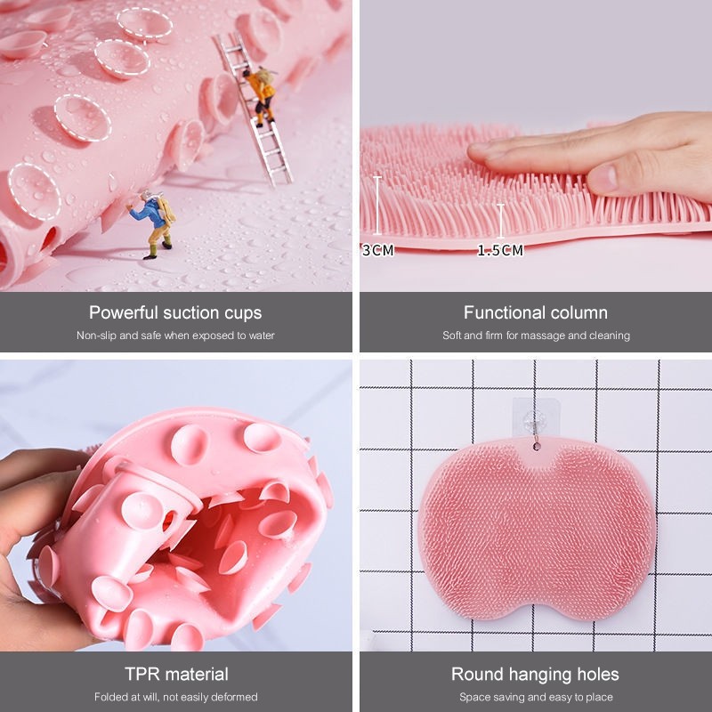 Wall Mounted Back Scrubber Shower Massage Pad