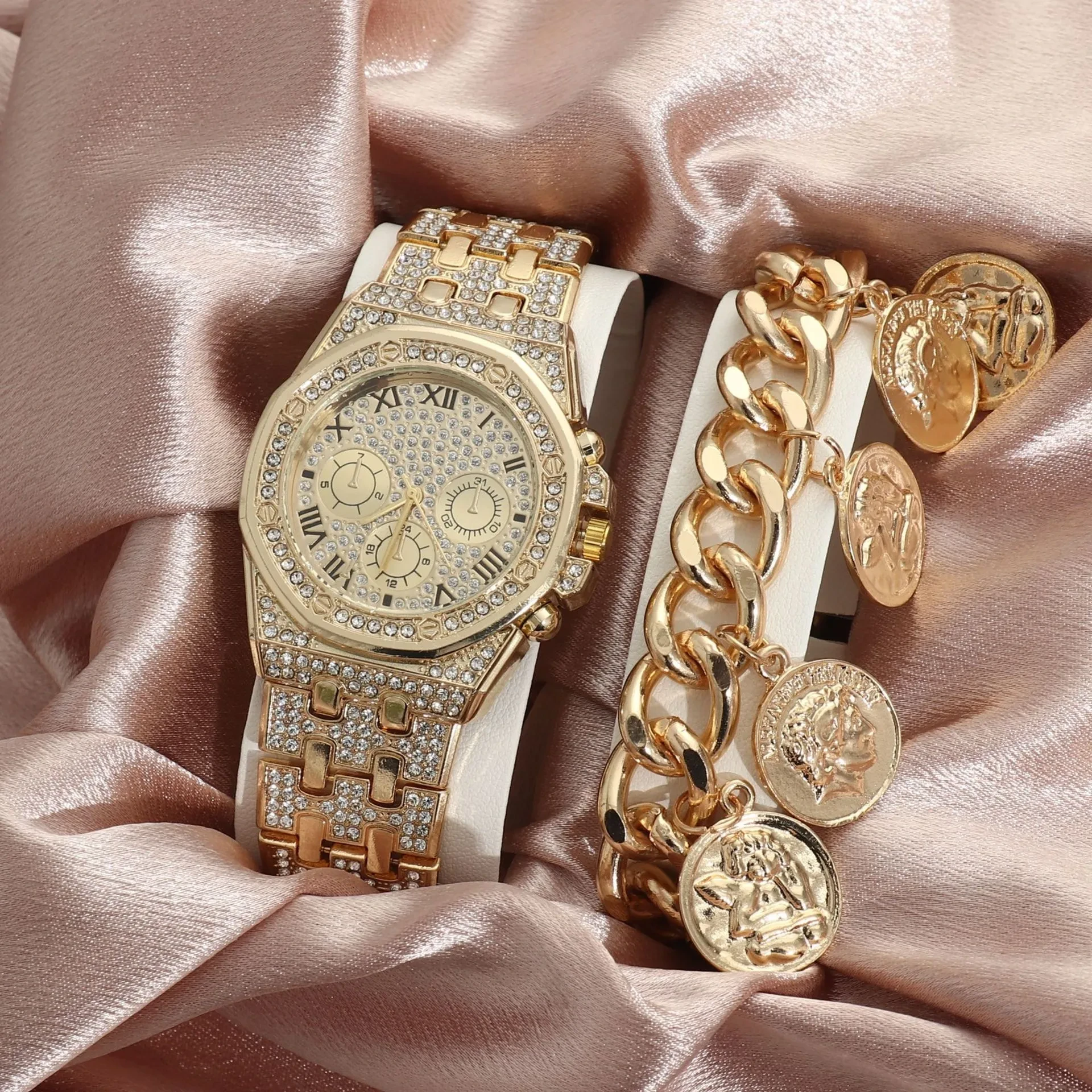 Diamond Large Dial Quartz Watch