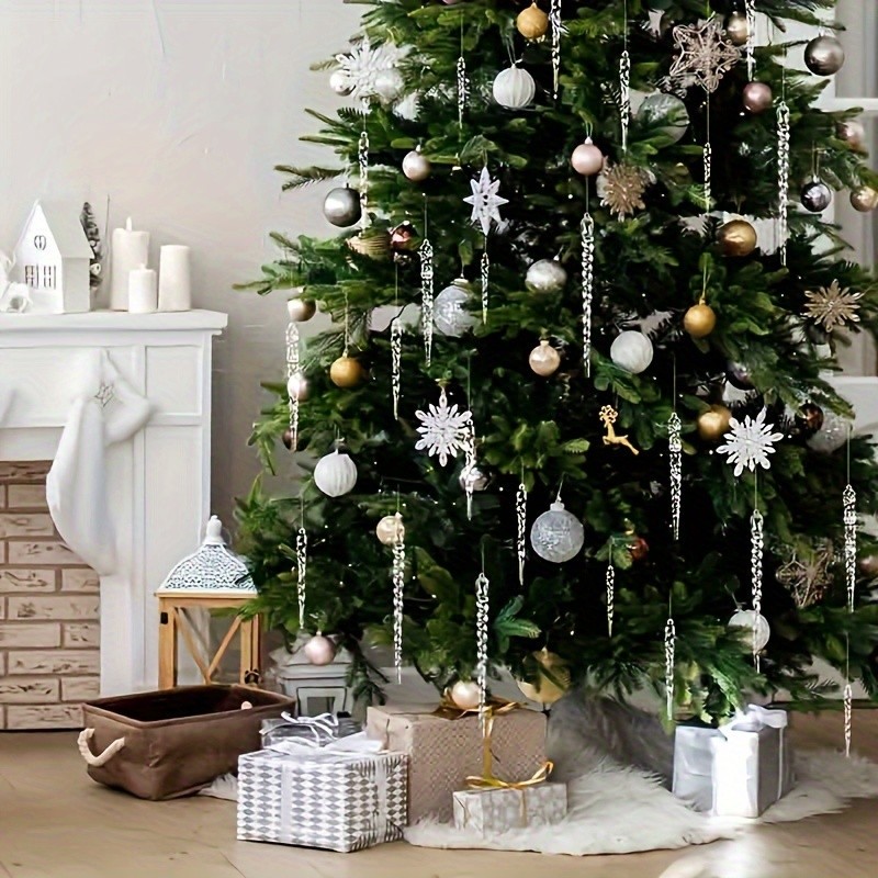 36pcs Crystal Clear Christmas Tree Ornaments