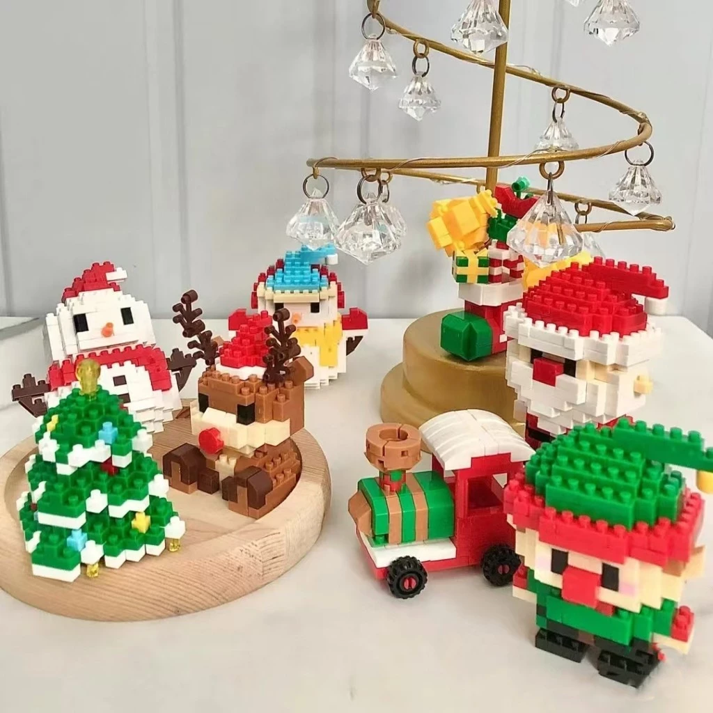 Babee Toy Christmas Nano Block Christmas Toys Stacking Building Block Block Snowman Bricks Educated Gift