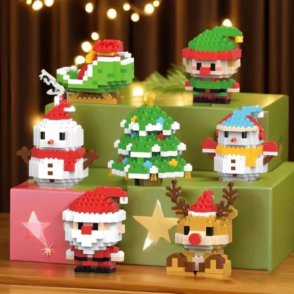 Babee Toy Christmas Nano Block Christmas Toys Stacking Building Block Block Snowman Bricks Educated Gift