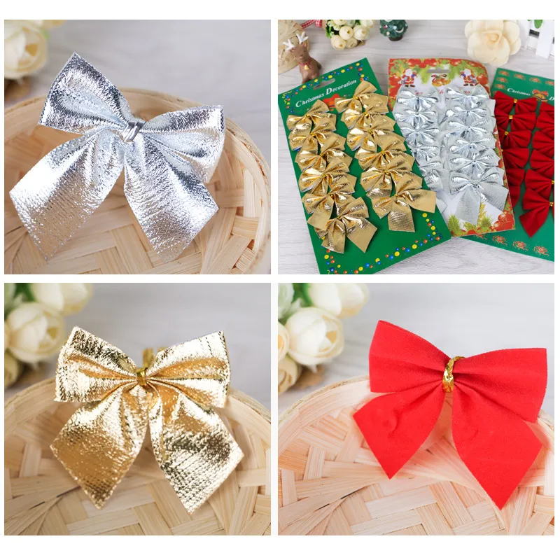 Christmas Decoration Supplies Christmas Tree Pendant Small Bowknot 12 Pieces