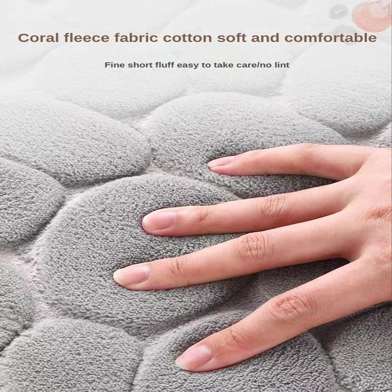 3D Non-Slip Bathroom Mat Cobblestone Embossed Bath Mats