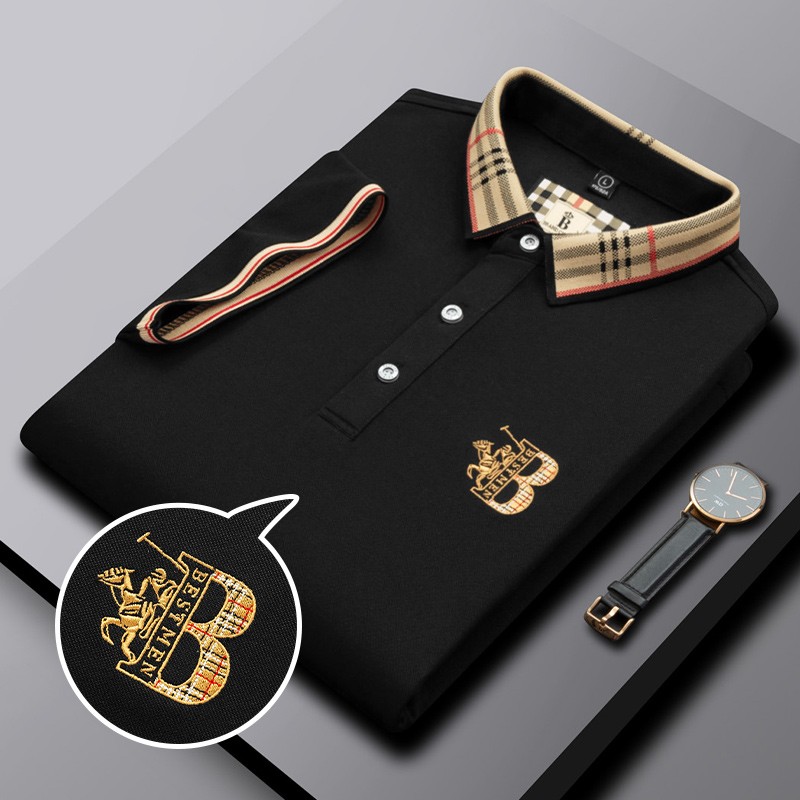 Embroidered Men's Pure Cotton Popsicle Polo Shirt