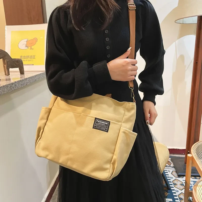 New Women's Canvas Casual Retro Large Capacity Multi-layer Women's Messenger Bag