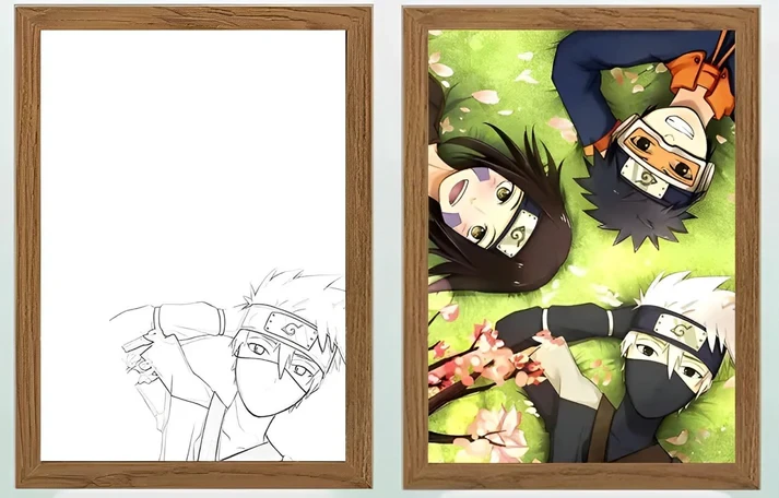 Naruto Team of Minato Light Frame