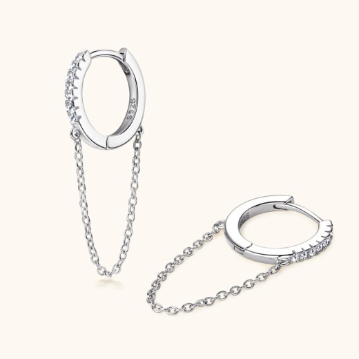 Fashion Personality Bling Diamond Earrings Tassel Chain Ear Ring