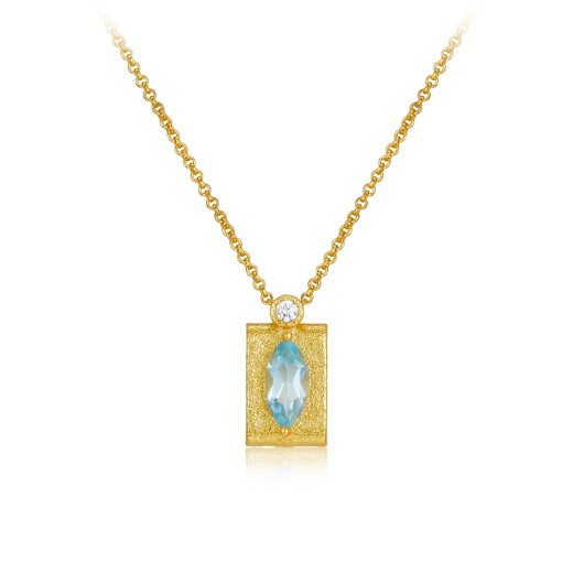 925 Sterling Silver Topaz Necklace