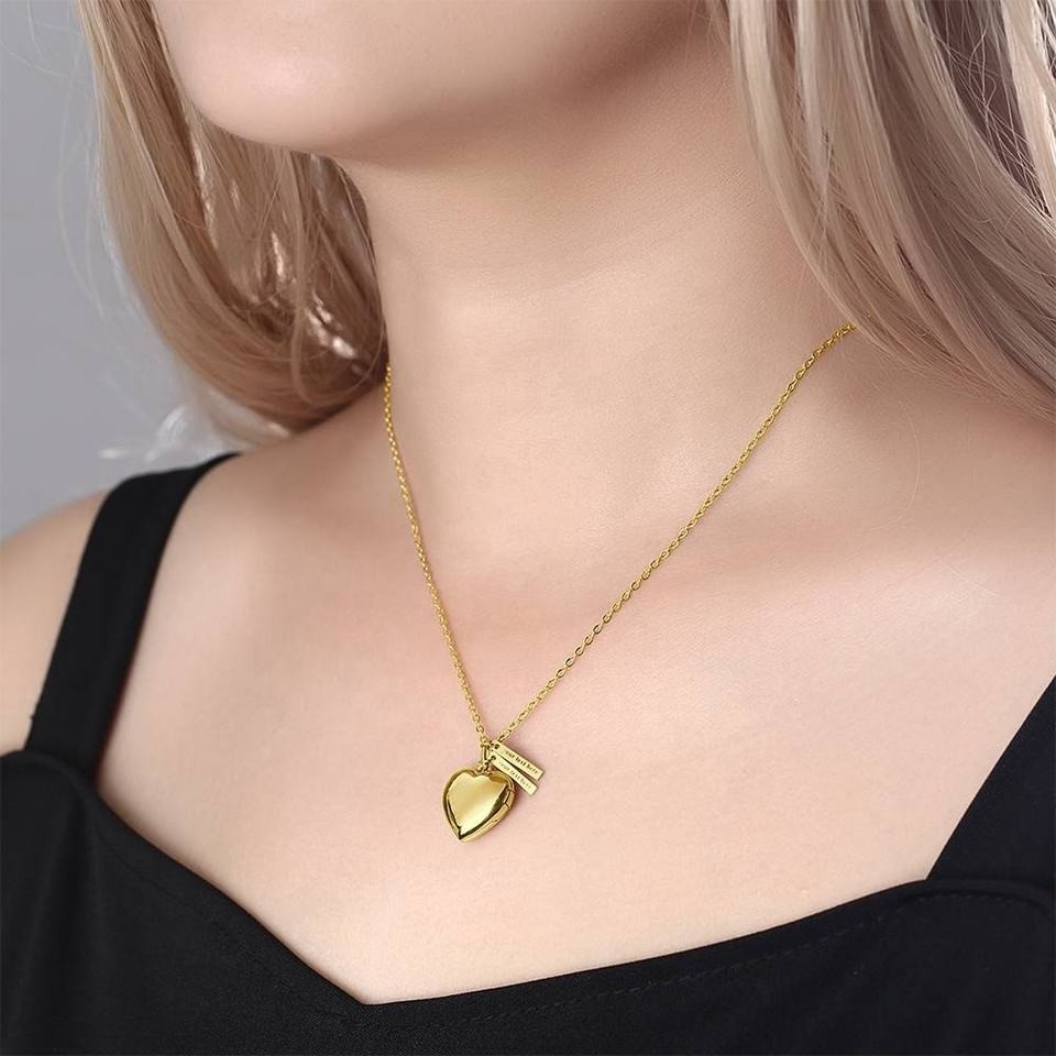 Love Heart-shaped Necklace DIY Jewelry Photo Pendant