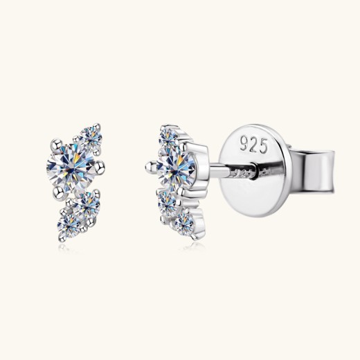 Fashion Simple Diamond Stud Earrings Female Personality Trendy Cool Style Earrings