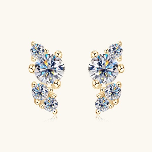 Fashion Simple Diamond Stud Earrings Female Personality Trendy Cool Style Earrings