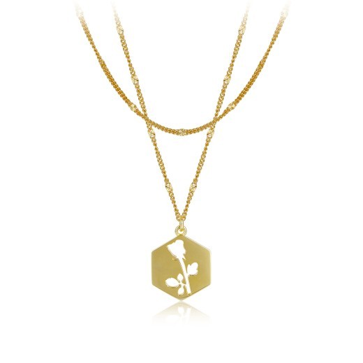 S925 Silver Double-layer Necklace French Style Design